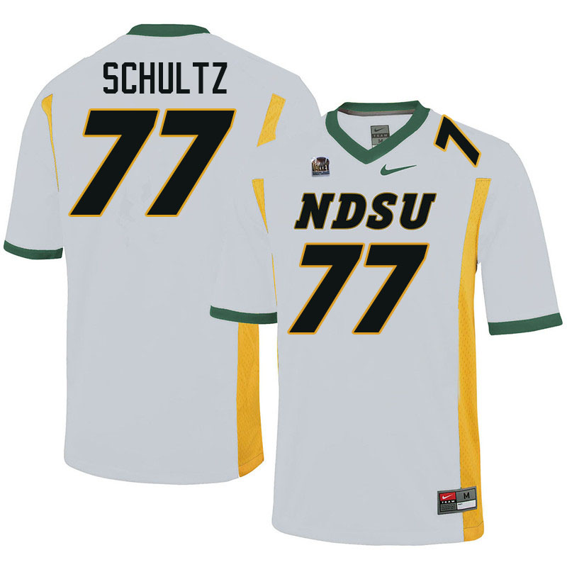 North Dakota State Bison #77 Austin Schultz College Football Jerseys Stitched-White